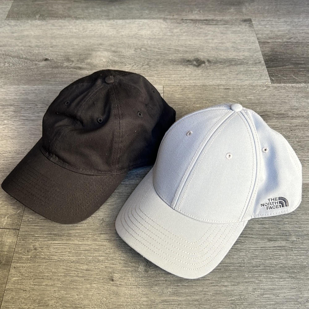 The North Face Light grey cap hat baseball cap New Era Black hat 2 items